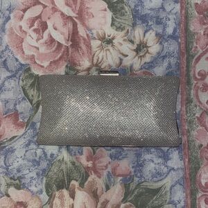 Elegant Sparkly Silver Clutch Bag